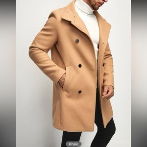 Manfinity Homme Men Double Breasted Slant Pocket Overcoat